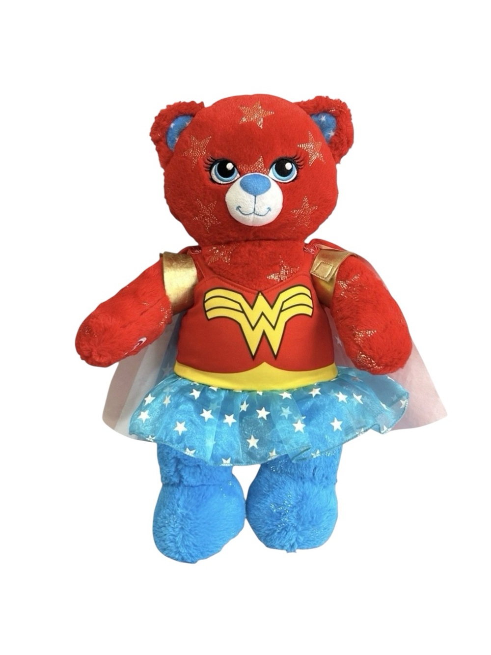 Wonder Woman Teddy Red Blue Retired Toy DC Comics Warrior Build A Bear Workshop